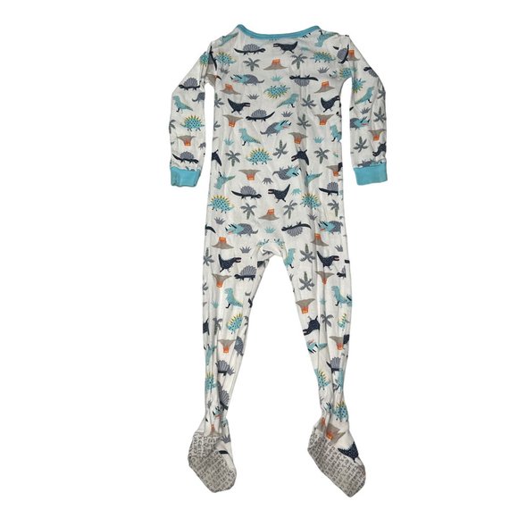Carters Sleeper Toddler Baby 3T White Blue Dinosaur Footed Long Sleeve Bodysuit - Picture 6 of 6